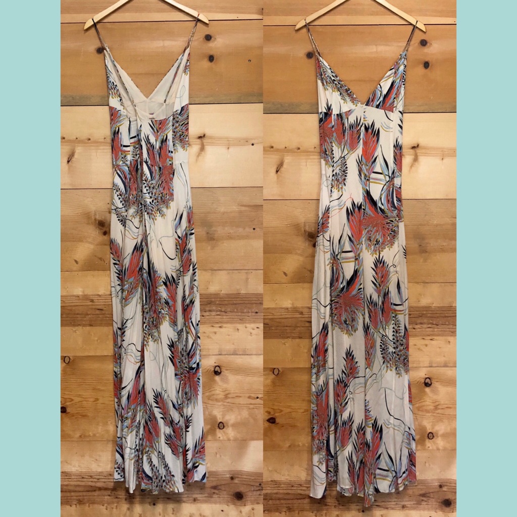 Free People Tropical Leaf Sleeveless Jumpsuit